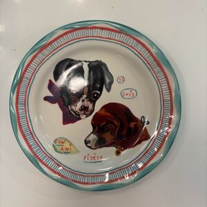 Anthropologie Nathalie Lete Dogs Dinner Plate